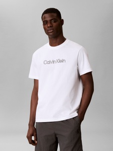 Calvin Klein Jeans T-Shirt Rundhalsausschnitt, reine Baumwolle, Logoschriftzug