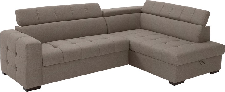 exxpo - sofa fashion, exxpo - sofa fashion Ecksofa, Steppung im Sitzbereich, Wahlweise mit Bettfunktion und Bettkasten, inklusive 3 verstellbaren Kopfstützen, exxpo - sofa fashion Ecksofa »Otusso, L-Form«, Steppung im Sitzbereich, wahlw. mit Bettfunktion u. Bettkasten