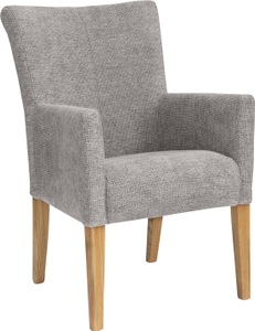 HOME AFFAIRE, Home affaire Armlehnstuhl »King«, Softstruktur, Beine aus massiver Eiche, geölt, Home affaire Armlehnstuhl »King BESTSELLER!«, Struktur weich, Esszimmerstuhl mit bequemer Polsterung, Esszimmersessel mit Armlehnen