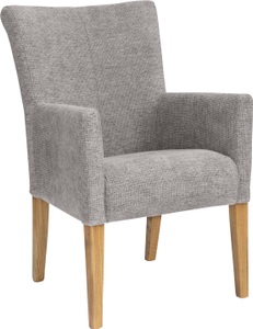 HOME AFFAIRE, Home affaire Armlehnstuhl »King«, Softstruktur, Beine aus massiver Eiche, geölt, Home affaire Armlehnstuhl »King BESTSELLER!«, Struktur weich, Esszimmerstuhl mit bequemer Polsterung, Esszimmersessel mit Armlehnen