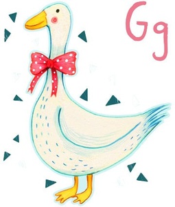 Wall-Art, Wall-Art Wandtattoo »Bunte Tierwelt Gans Buchstabe G« (1 Stück), 