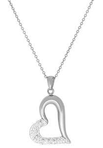 FIRETTI, Firetti Herzkette »funkelndes Herz in asymmetrischer Form«, Firetti Herzkette »Halskette Schmuck Geschenk funkelndes Herz 