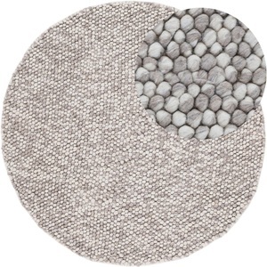 carpetfine Teppich »Calo«, rund, 16 mm Höhe, Handweb Teppich, Uni-Farben, meliert, handgewebt, 70% Wolle