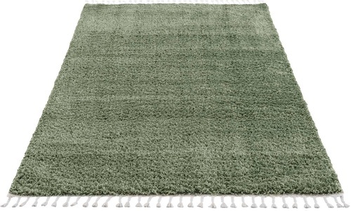 Carpet City, Carpet City Hochflor-Teppich »Pulpy 100«, rechteckig, 30 mm Höhe, mit Fransen, Wohnzimmer, Carpet City Hochflor-Teppich »Pulpy 100«, rechteckig, 30 mm Höhe, Läufer, weich, mit Fransen, uni, viele Grössen, Wohnzimmer, Schafzimmer