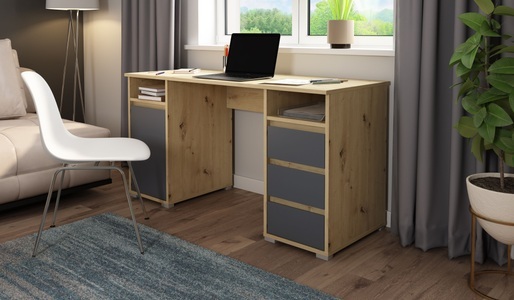 HOMEXPERTS, Homexperts Schreibtisch »Loop«, Homexperts Schreibtisch »Loop«, mit 3 Schubkästen und 1 Tür