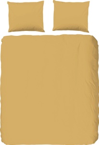 hip, HIP Bettwäsche-Set Uni 135 x 200 cm Ockergelb, hip Bettwäsche »Hip Uni«, 100% Baumwolle, Mako-Satin, 135x200, Unifarben Weiss, Reissverschluss