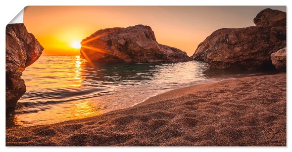 Artland, Artland Wandbild »Sonnenuntergang und Strand«, Artland Wandbild »Sonnenuntergang und Strand«, Strand, (1 St.), als Alubild, Outdoorbild, Leinwandbild, Poster, Wandaufkleber