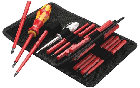Wera, VDE Wechselklingen-Set 16teilig Wera KK VDE 60 i/65 i/67 i/16 Schlitz, Kreuzschlitz Phillips, Kreuzschlitz Pozidriv,, Wera Werkzeugset »Kraftform Kompak«