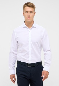 ETERNA Mode GmbH, SLIM FIT Hemd in weiß unifarben, Eterna Langarmhemd »SLIM FIT«