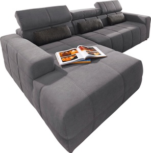 DOMO collection, DOMO collection Ecksofa, DOMO collection Ecksofa »Brandon grosse Ausführung B/T/H: 289/177/80 cm, auch in Leder und Cord«, mit Kopfteilverstellung, wahlweise Sitztiefenverstellung, L-Form