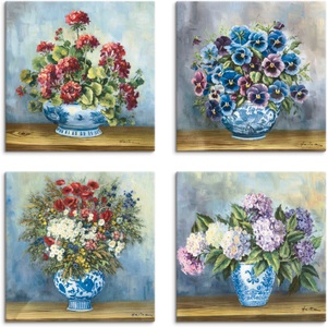 Artland, Artland Leinwandbild »Blumen Bouqets«, Artland Leinwandbild »Blumen Bouqets«, Blumen, (4 St.), 4er Set, verschiedene Grössen