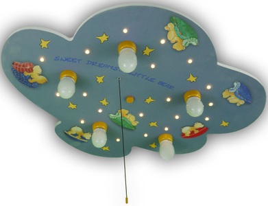 Niermann Standby, Deckenleuchte Bärchen mit Schlummerlichtfunktion, niermann Deckenleuchte »Wolke Bärchen«, 5 flammig, Leuchtmittel E14 ohne Leuchtmittel, Deckenleuchte Wolke Bärchen