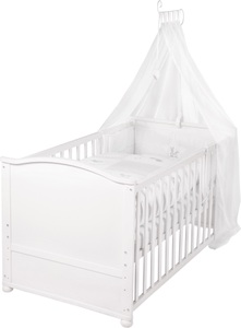 Roba, roba Kombi-Kinderbettset weiß Fox & Bunny - Gr.70x140 cm, Gitterbett Fox & Bunny Weiss ca. 70x140cm