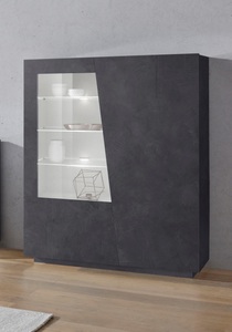 TECNOS, Tecnos Highboard »Vega«, Höhe 146 cm, INOSIGN Highboard »Vega, Hochschrank, Hochkommode, Schrank«, mit 2 Türen mit Glaseinsatz, Höhe 146 cm