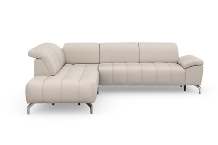 sit&more Ecksofa »Cool«, wahlweise mit Kopfteilverstellung und Vorziehsitz, motorisch,mit silberfarbenen Füssen
