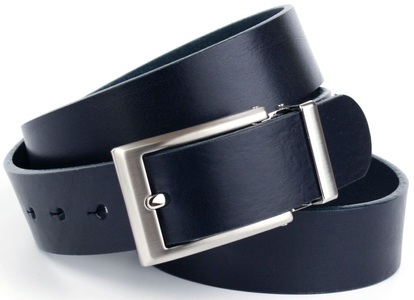 ANTHONI CROWN, Anthoni Crown Vollledergürtel in Dunkelblau, Anthoni Crown Ledergürtel, 3,5 cm Casual-Vollledergürtel