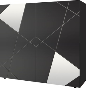 LC, LC Highboard »Vittoria Highboard«, Breite 121 cm, Front mit Siebdruck und Spiegel, INOSIGN Highboard »Vittoria«, Breite 121 cm, Front mit Siebdruck und Spiegel