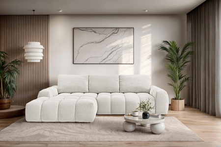 INOSIGN, INOSIGN Ecksofa »AZITA klein optionale Schlafsofa mit Bettkasten, B/T/H: 270/166,5/84cm«, L-Form mit Wellenunterfederung, Bubble-Optik, GOODproduct Ecksofa »AZITA L-Form, 270 cm - OTTO. Verlässliche Qualität.« wahlweise als Schlafsofa m. Bettkasten, Bubble-Optik