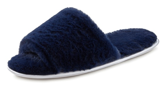 VIVANCE, Vivance Hausschuh, mit Fellimitat VEGAN, Vivance Hausschuh »Plüsch Hausschuhe«, Pantolette, Pantoffel mit kuscheligem, warmen Fellimitat VEGAN