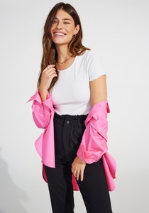 ONLY, Only cropped ribbed t-shirt in white, 