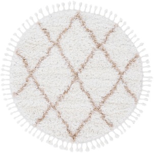 carpetfine Hochflor-Teppich »Eddy«, rund, 30 mm Höhe, Mit Fransen, Wohnzimmer
