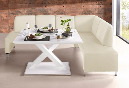 exxpo - sofa fashion, exxpo - sofa fashion Eckbank »Intenso«, Frei im Raum stellbar, exxpo - sofa fashion Eckbank »Intenso, modern, wahlweise in Leder oder Textil, 244/157 cm (B/T)«, hohe Bodenfreiheit, frei im Raum stellbar, hoher Sitzkomfort
