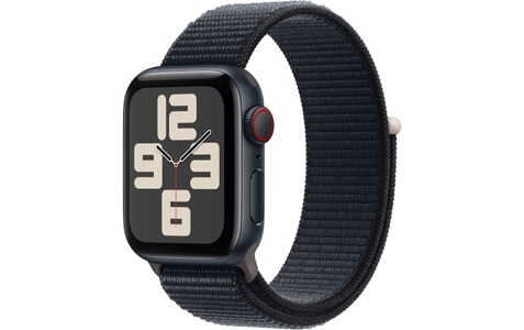 Apple, APPLE Watch SE (GPS + Cellular) 40 mm - Smartwatch (Stufenlos verstellbar, Textil (Carbon Neutral), Mitternacht/Mitternacht), 