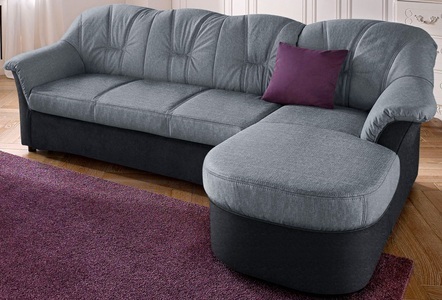 DOMO collection, DOMO collection Ecksofa, DOMO collection Ecksofa »Flores Schlafsofa, B/T/H: 233/142/86 cm, L-Form«, wahlweise mit Bettfunktion, wahlweise mit Federkern, auch in Leder