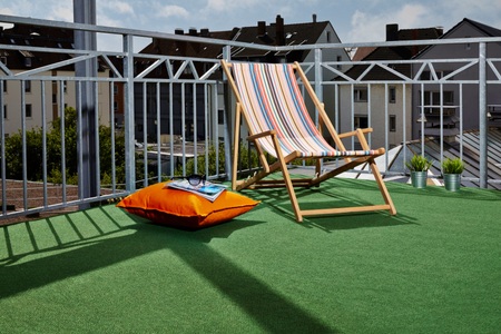 andiamo, ANDIAMO Kunstrasen »Field«, 100% Nadelfilz, Festmass, Andiamo Kunstrasen »Field«, rechteckig, 4 mm Höhe, Rasenteppich aus Nadelfilz, mit Noppen, für Balkon & Terrasse