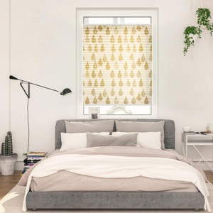 LICHTBLICK, LICHTBLICK Plissee »Plissee Klemmfix, ohne Bohren, blickdicht, Goldfarbenen Drops - Goldfarben«, LICHTBLICK ORIGINAL Plissee »Plissee Klemmfix, ohne Bohren, blickdicht, Golden Drops - Gold«, blickdicht, freihängend