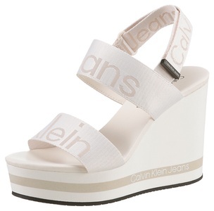 CALVIN KLEIN JEANS, Calvin Klein Damen Hohe Sandalette Weiss, 