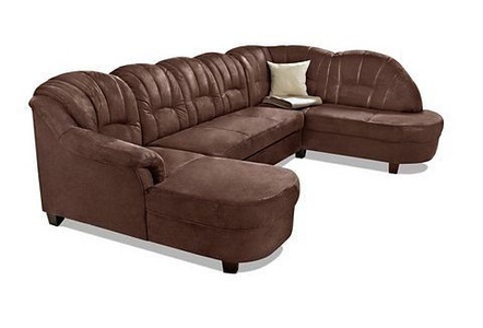 HOME AFFAIRE, Home affaire Wohnlandschaft »Budapest«, wahlweise mit Bettfunktion, Home affaire Wohnlandschaft »Budapest, viel Platz, Breite 288cm, zeitlos und elegant, U-Form« wahlweise mit Bettfunktion