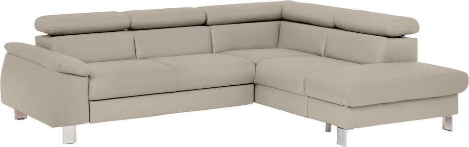 Cotta, COTTA Ecksofa »Komaris«, inklusive Kopf- bzw. Rückenverstellung, wahlweise Bettfunktion, Bettkasten und RGB-LED-Beleuchtung