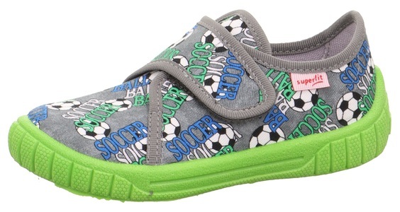 Superfit, Superfit Hausschuh »BILL WMS M IV Mittel«, mit Fussball-Print, Superfit - Ball!, 29, Grau