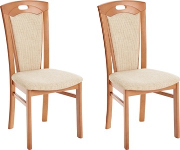 DELAVITA, DELAVITA Stuhl »FERDI«, 2 Stück, Home affaire Esszimmerstuhl »FERDI Made in Italy, Massivholz«, (Set), 2 St., Struktur, Bezug Feinstruktur (wasser- und fleckabweisend) oder Struktur