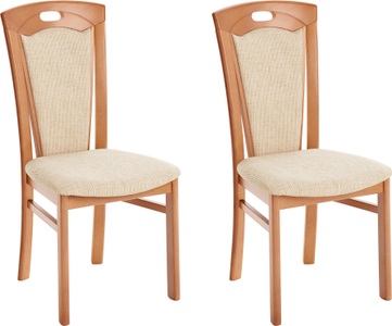 DELAVITA, DELAVITA Stuhl »FERDI«, 2 Stück, Home affaire Esszimmerstuhl »FERDI Made in Italy, Massivholz«, (Set), 2 St., Struktur, Bezug Feinstruktur (wasser- und fleckabweisend) oder Struktur