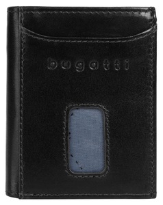 Bugatti, Secure Slim - RFID Kreditkartenhalter mit Wiener Münzfach Romano Schwarz, Secure Slim - RFID Kreditkartenhalter mit Wiener Münzfach Romano Schwarz