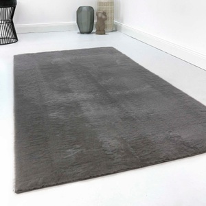 Homie Living, Homie Living Teppich »Villa Rosso«, rechteckig, 15 mm Höhe, Homie Living Teppich »Villa Rosso«, rechteckig, 15 mm Höhe, Kurzflor, Uni Farben, leicht glänzende Optik