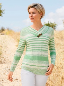CASUAL LOOKS, Casual Looks Langarmshirt "V-Shirt" 1 tlg.