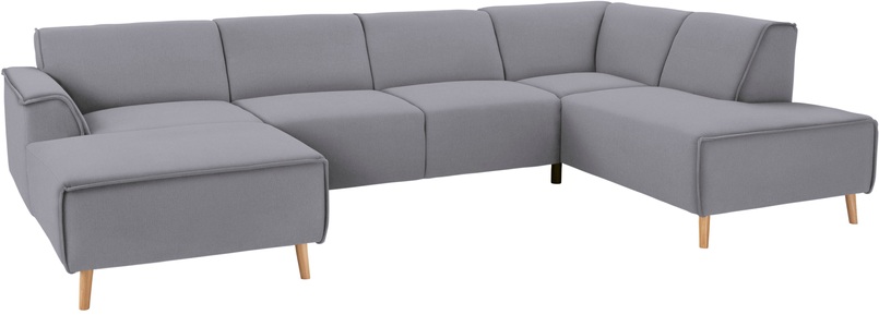 ANDAS, andas Wohnlandschaft »Janek«, mit Federkern und Keder in scandinavischem Design, Home affaire Wohnlandschaft »Janek Scandic Design, elegant und zeitlos U-Form« mit Federkern und Keder in scandinavischem Design