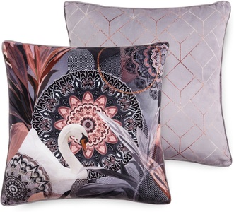 hip, hip Dekokissen »Reidar«, mit Mandala, hip Dekokissen »Reidar«, Mit Füllung, 1 Stück, Biese, 48x48, Wendeoptik, Weich, Grau, Anthrazit