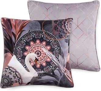 hip, hip Dekokissen »Reidar«, mit Mandala, hip Dekokissen »Reidar«, Mit Füllung, 1 Stück, Biese, 48x48, Wendeoptik, Weich, Grau, Anthrazit