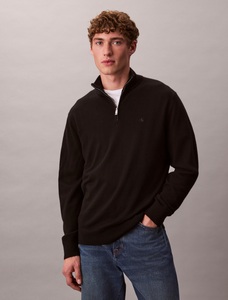 Calvin Klein Stehkragenpullover »LS 100% MERINO QZ 14GG«, Mit Rundhalsausschnitt, regular fit