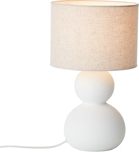 LeGer Home by Lena Gercke, LeGer Home by Lena Gercke Tischleuchte »Malu«, E14, 1 St., 1 x E27, max. 40W, weiss/beige, LeGer Home by Lena Gercke Tischleuchte »Malu«, 1 flammig, Leuchtmittel E27 ohne Leuchtmittel, max. 40W, Leinenschirm, Keramik, Höhe: 37,5 cm, Ø 22 cm