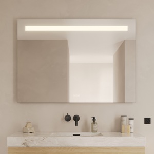 Loevschall, Loevschall Badspiegel »Lökken«, Breite 120 cm, Loevschall Badspiegel »Lökken Quadratisch, Badzimmerspiegel mit LED Beleuchtung, Lichtspiegel«, Touchpanel für Lichtsteuerung, Verstellbarer Spiegel, Dänisches Design