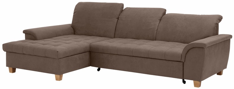 HOME AFFAIRE, Home affaire Ecksofa »Lyla«, mit Recamiere, wahlweise mit Rückenfunktion und zusätzlich mit Bett + Bettkasten, Home affaire Ecksofa »Lyla fester Sitzkomfort, bequeme Armlehnen, Breite 279cm, L-Form« mit Recamiere, wahlweise mit Rückenfunktion und zusätzlich mit Bett
