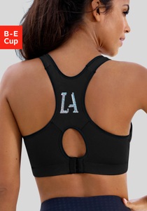 LASCANA ACTIVE Sport-BH, mit LA-Buchstaben aus funkelnden Pailletten aus Coolmax-Material