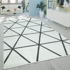 PACO HOME, Paco Home Teppich »Stella 401«, rechteckig, 17 mm Höhe, Kurzflor, intensive Farbbrillianz, Wohnzimmer, Paco Home Teppich »Stella 401«, rechteckig, 16 mm Höhe, Teppich, Pastellfarben, Rauten Design, Skandi Muster, Kurzflor