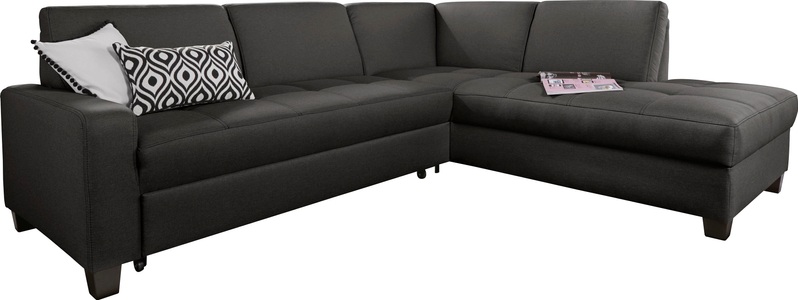 DOMO collection, DOMO collection Ecksofa, DOMO collection Ecksofa »Florentina L-Form«, wahlweise mit Bettfunktion, mit Kontrastnaht