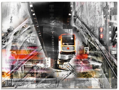 Artland, Artland Glasbild »City Collage«, Artland Glasbild »City Collage«, Züge, (1 St.), in verschiedenen Grössen